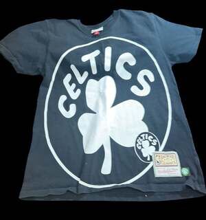 Mitchell & Ness Boston Celtics Big Face 3.0 SS Hardwood Classics Black Tee Shirt